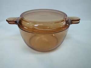 * vision Vision heat-resisting glass saucepan two-handled pot * USED