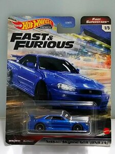 ♪HotWheels FAST&FURIOUS 日産 スカイライン GTR BNR34 ワイルドスピード skyline ホットウィール マテル 現状品♪保管品