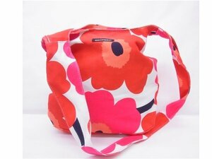 ◎ marimekko ◎　マリメッコ　ショルダーバッグ　斜め掛け　花柄　レッド系　◎USED