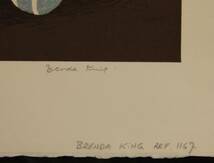 リトグラフ2点：ブレンダ・キング「海辺の窓に花々」＆ ファンシュ・ルダン「秋景」 真作保証　直筆サイン シートのみ_画像5