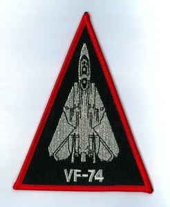 米海軍 VF-74 &#34;BE DEVILLERS&#34; 航空機パッチ(三角形・F-14・後期)
