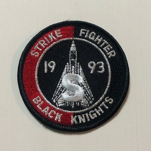 米海軍 VF-154 &#34;BLACK KNIGHTS&#34; 航空機パッチ (丸形・F-14・1993 S AWARD)
