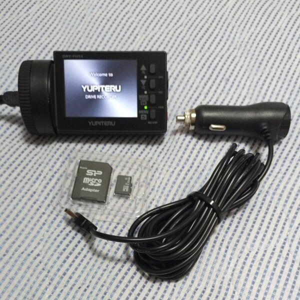 ユピテル ドライブレコーダー　DRY-FH51　GPS　完動品　シガー電源付き　microSD付き　両面テープ付き　即使用可能