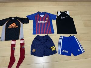 11男の子130程度　バルセロナやマリノスのサッカーウェアまとめ売り　メッシ