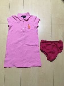 S30 girl 110 from 120 degree genuine article Ralph Lauren. pink Bick po knee. One-piece extra 