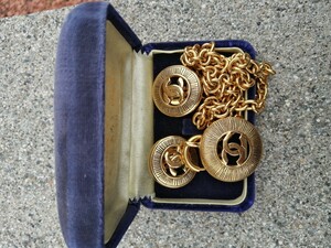 CHANEL колье Vintage аксессуары Gold серьги 