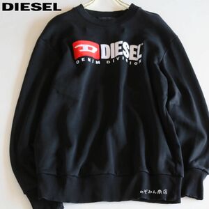 【DIESEL】スウェット　トレーナー　ロゴ刺繍　黒　L相当★