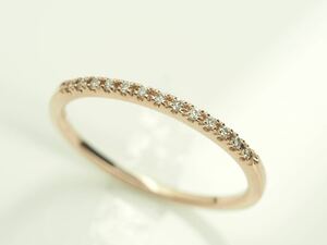 * Vendome Aoyama wonderful natural diamond half Eternity ring K10PG 11 number 