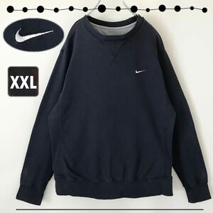 NIKE ナイキ★フレンチテリーTシャツ★スウェット★ワンポイント刺繍/スウッシュロゴ★Vガゼット付クルーネック★メンズXXL