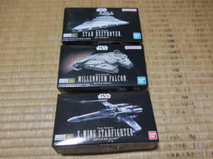 POSW28[ used ] Bandai made [ vehicle model ] series ~ millenium * Falcon,X Wing * Star Fighter other total 3 kind set 