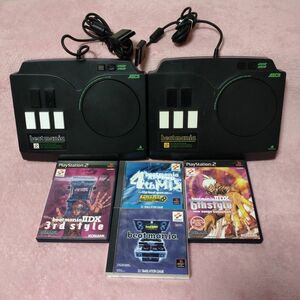 【PS2】「ビートマニア」ゲームソフト４本とコントローラ２台のセット