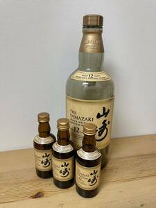 ☆サントリー SUNTORY 山崎12年 空き瓶 / 空瓶 / 4本 / 700ml・50ml ミニボトル☆