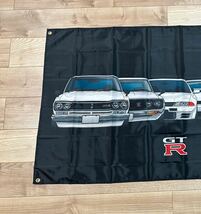 約150x90cm GTR 特大フラッグ バナー タペストリー 旗 ガレージ装飾 旧車 USDM FLAG NISSAN 日産 ロゴ R32 R33 R34 R35 ヘラフラ レース_画像3