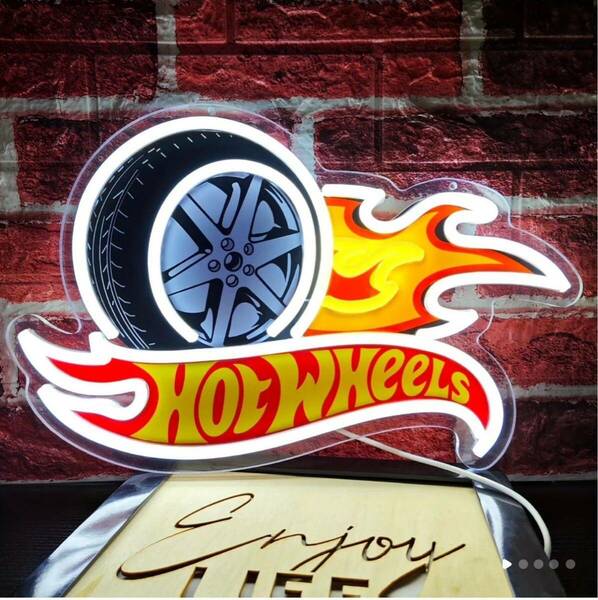 ホットウィール ネオンサイン LED ディスプレイ インテリア ガレージ 看板 ネオンライト 雑貨 HOT wheels ミニカー おしゃれ EL