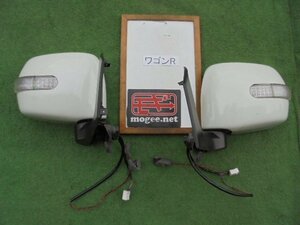 7EJ4083LD5 ) スズキ ワゴンR スティングレー MH22S 後期型にて使用　E'SAM製ウィンカカバー付き電格サイドドアミラー左右セット