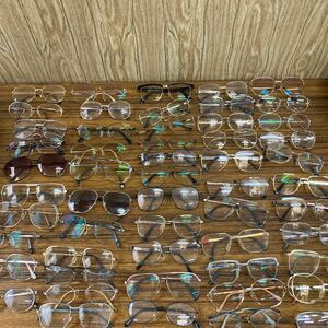 メガネ まとめて 56本 サングラス 眼鏡 老眼鏡 フレーム めがね 度レンズ有/無 金属フレーム 伊達 Nikon Dior チタン ブランド 等 大量