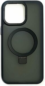 エアージェイ iPhone15ProMaxケース磁気ワイヤレス充電対応スタンドリング付きスマホリングiPhone15ProMaxカバーブラックスマホケース