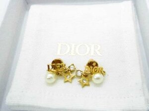 □【Dior】ディオール Dio(r)evolution ディオエボリューション ピアス E1169DVORS スター パール クリスタル 保管箱付□/F