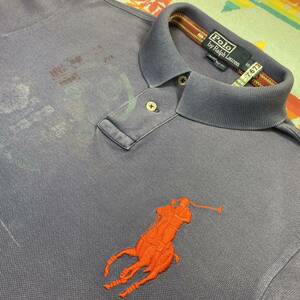 激レア和柄ペイント!クリーニング済ラルフローレンPolo Ralph Lauren Vintage Wash JAPAN Art Chinese Lion Big PONY POLO唐獅子ポロシャツ