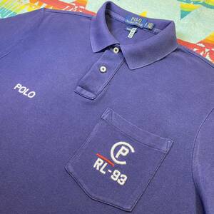 名作復刻良品!印象着廻し抜群!クリーニング済ラルフローレン正規品POLO RALPH LAUREN1993”CP RL-93”&”POLO”刺繍ポケット付 ポロシャツS