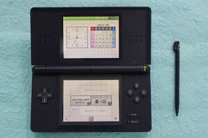  beautiful goods * nintendo Nintendo DS Lite enamel navy body touch pen only * operation verification settled 