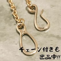 真鍮 イーグル 刻印 オールド フック ネックレス チェーン カスタム オールドフック old スタンプ brass ブラス 丸カン 付き_画像3