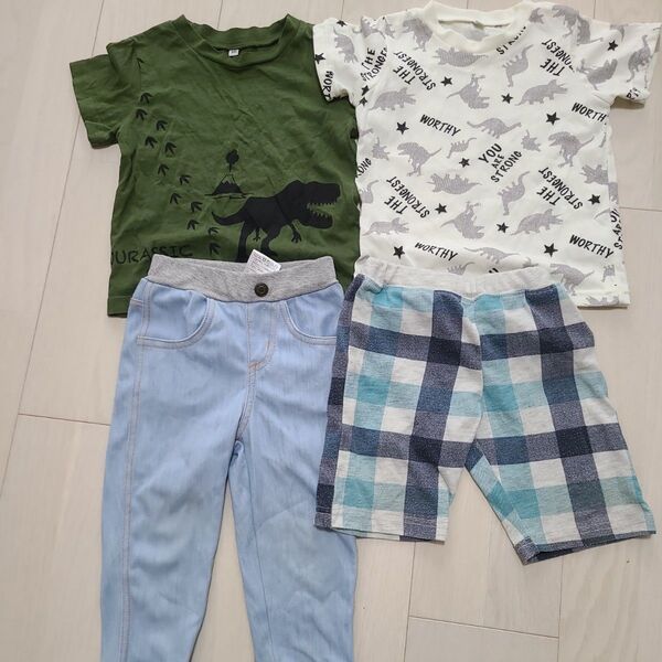 【お値下げ】キッズ 夏服 Tシャツ ズボン 半ズボン セット 恐竜