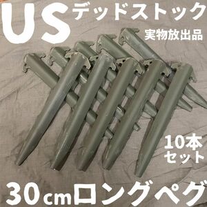 【希少デッドストック】10本セット　米軍　実物放出品　30cm ロングペグ　⑤