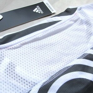adidas アディダス Tシャツ ランニング トレーニング 黒 白(Mサイズ)HTC★稀少デッドストック品！の画像6