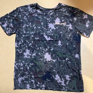 未使用！23年生産 官給品！韓国軍 陸軍 花崗岩迷彩 半袖シャツ サイズ100 ミリタリ 軍用 実物 オリジナル