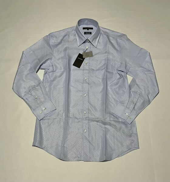 プラチナム　コムサ　長袖ワイシャツ　ブルー　メンズLサイズ　70-08H001