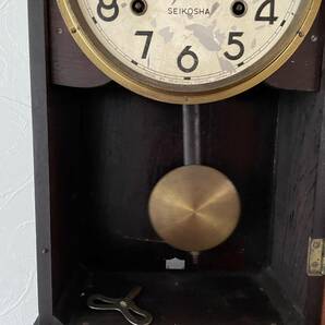 SEIKOSHA 柱時計 掛時計 ゼンマイ式 振り子時計 ボンボン時計 古民家 古道具 昭和 レトロ 保管品の画像9