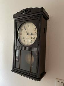 SEIKOSHA　柱時計 掛時計　ゼンマイ式 振り子時計 ボンボン時計　古民家 古道具　昭和 レトロ　保管品
