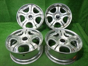 中古 18インチ 18×8J 6穴 ワーク ユーロライン 社外 アルミホイール 4本 ハイラックス プラド ハイエースカスタムサイズ 深リム ジャンク