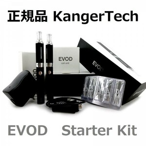 正規品【 KangerTech　EVOD 】 Starter kit 電子タバコ 本体2本入り リキッド 2本付 交換コイル5個付き 豪華フルセット VAPE 禁煙グッズ