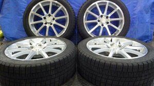 【宮城 塩釜発】中古 冬タイヤ・社外ホイールセット ４本 225/45R17 CORSAFA NANKANG 2018年製 9分山 SPORT TECHNIC ※個人宛発送不可