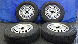 【宮城 塩釜発】中古 冬タイヤ・社外ホイールセット 4本 145/80R13 ブリヂストン BLIZZAK VRX2 2023年製 9分山 ※個人宛発送不可