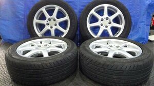 【宮城 塩釜発】中古 サマータイヤ・社外ホイールセット 4本 ヨコハマ ADVAN FLEVA 205/55R16 2019年製 8分山 VVS ※個人宛発送不可