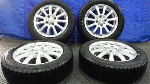 【宮城 塩釜発】中古 スタッドレスタイヤ・社外ホイールセット 4本 155/65R14 ダンロップ WINTERMAXX WM02 2023年製 9分山※個人宛発送不可