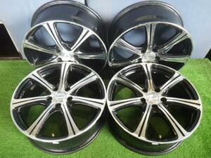 【青森発】中古 アルミ ホイール 社外 マナレイスポーツ EURO SPEED 18x7J 5H PCD 114.3 +48 4本 キャップ欠品＜個人宛発送不可商品＞