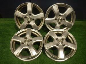 【青森発】中古 アルミ ホイール 社外 YOKOHAMA GRASS HN 14x4.5J 4H エアキャップ無し×4 エアバルブ×4 4本 ＜個人あて発送不可商品＞