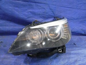 【宮城 塩釜発】中古 左ヘッドランプASSY BMW 5シリーズ ABA-NU25 525I E60 純正品 HID HELLA 1ZS 009 451-03