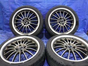 【宮城 塩釜発】中古 タイヤ・アルミホイールセット 4本 社外品 17×7J PCD100 オフセット不明 BMWミニから取外し ※個人宛発送不可