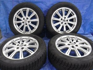 【宮城 塩釜発】中古 タイヤ・アルミホイールセット 4本 社外品 205/55R16 6.5Ｊ PCD100 オフセット+48 5穴 ※個人宛発送不可