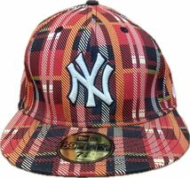 ニューエラ NY YANKEES ヤンキース 59FIFTY 7 5/8 チェック　キャップ 帽子 MLB _画像1