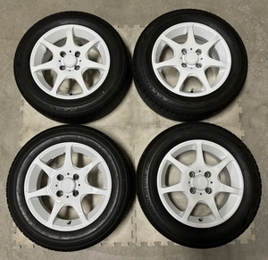 4本 / 社外 アルミホイール 傷少 14×6JJ +38 4穴 PCD100 / タイヤ BRIDGESTONE ECOPIA NH100C 185/60R14 2019年製造