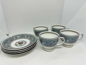  не использовался хранение товар Wedgwood WEDGWOODfro Len чай n бирюзовый FLORENTINE TURQUOISE cup & блюдце 4 покупатель 