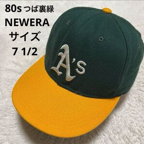 80s NEWERA オークランド・アスレチックス つば裏緑 サイズ 7 1/2
