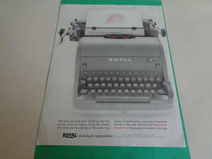 即決　広告　アドバタイジング　タイプライター　ＲＯＹＡＬ　１９５０ｓ　レトロ　アンティーク　コレクター　雑誌　切り抜き　アメリカ