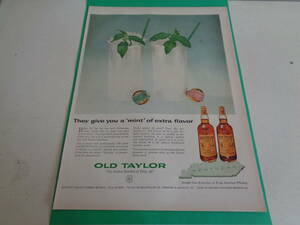  быстрое решение реклама Ad ba Thai Gin g иностранный алкоголь виски Old Taylor 1950s retro упаковка mid sen Cherry America 